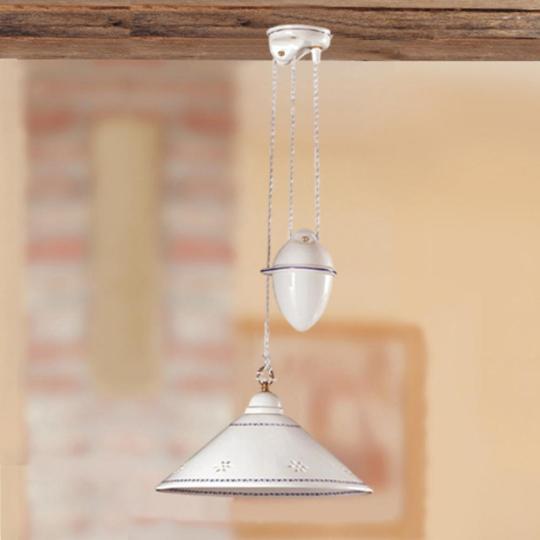 mediteranska protizavazna lampa rustikalna keramicka rucne malovana dierovana klasicka osvetlenie nastavitelna vyska talianska toskanska stil vintage vzor kuchyna jedalen obyvacka.jpg